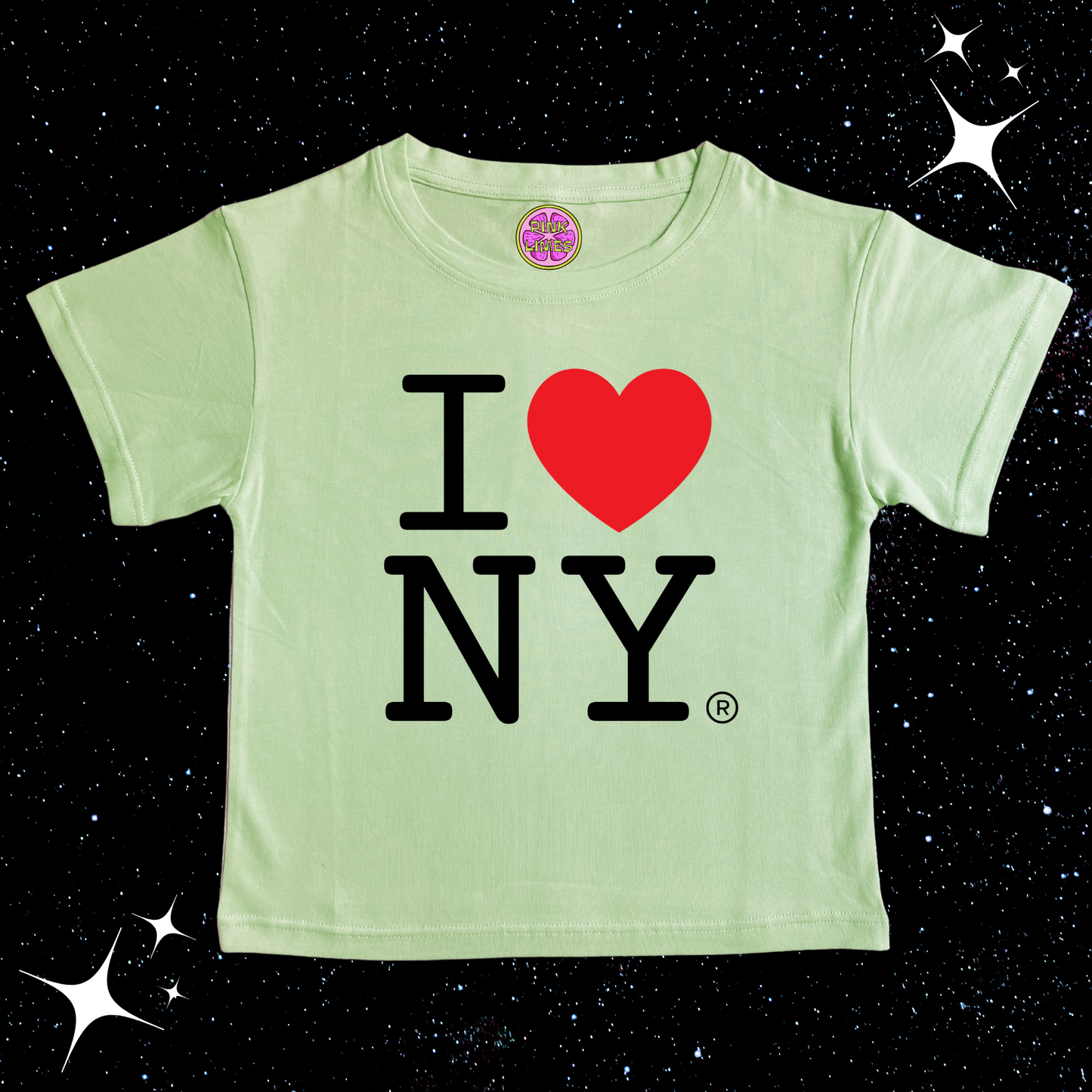 I Love NY Crop Tee Light Green