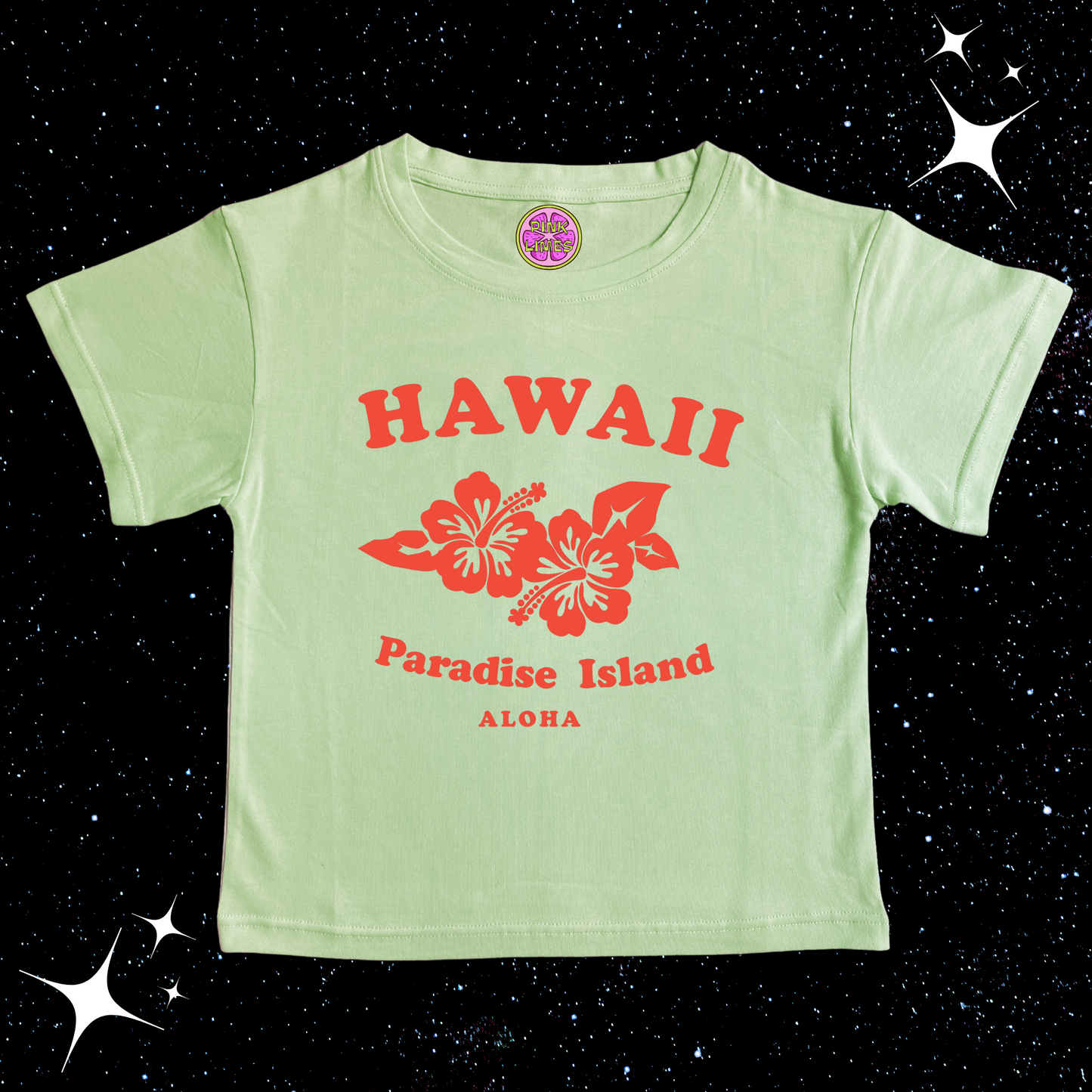 Hawaii Crop Tee Light Green