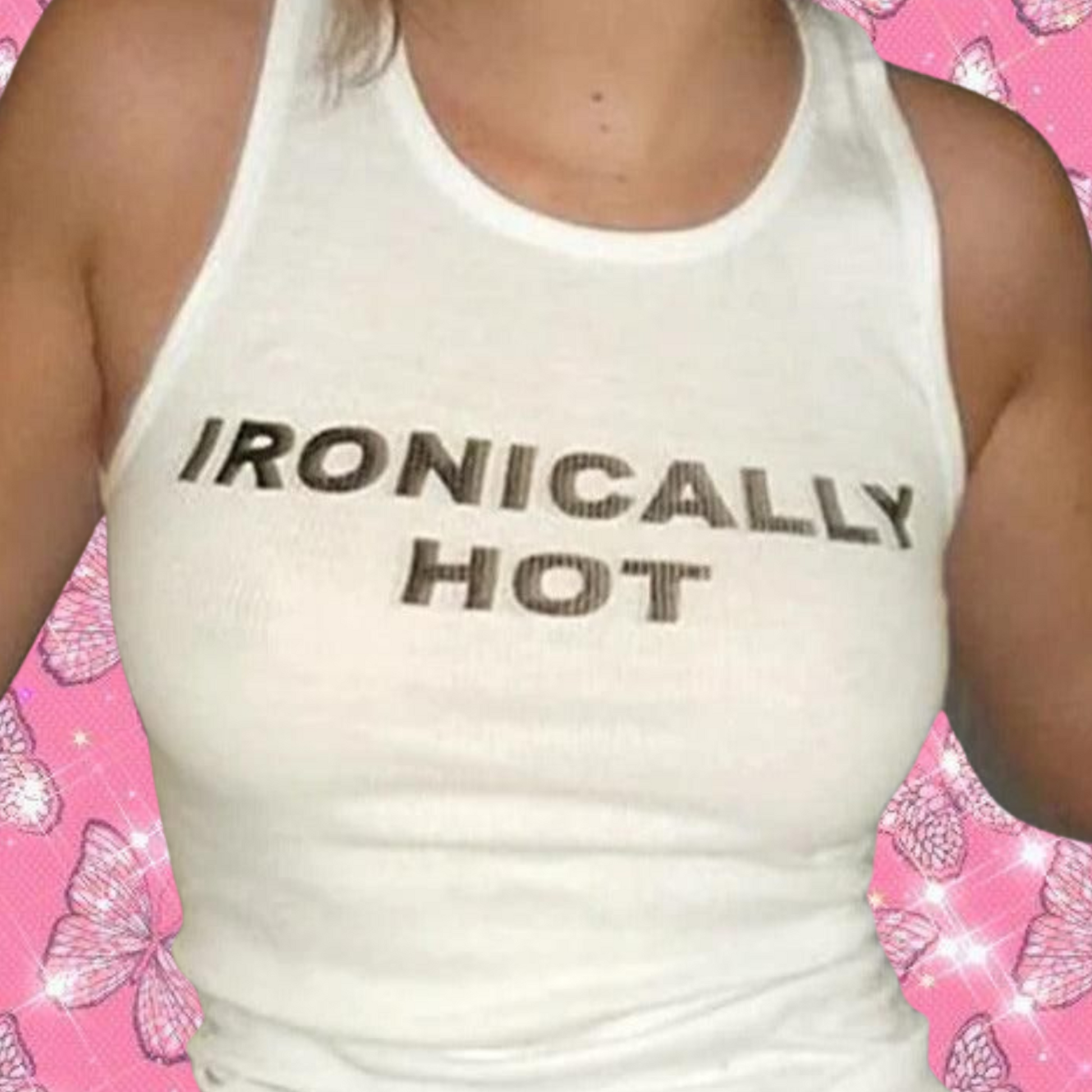 IRONICALLY HOT Crop Tank Top