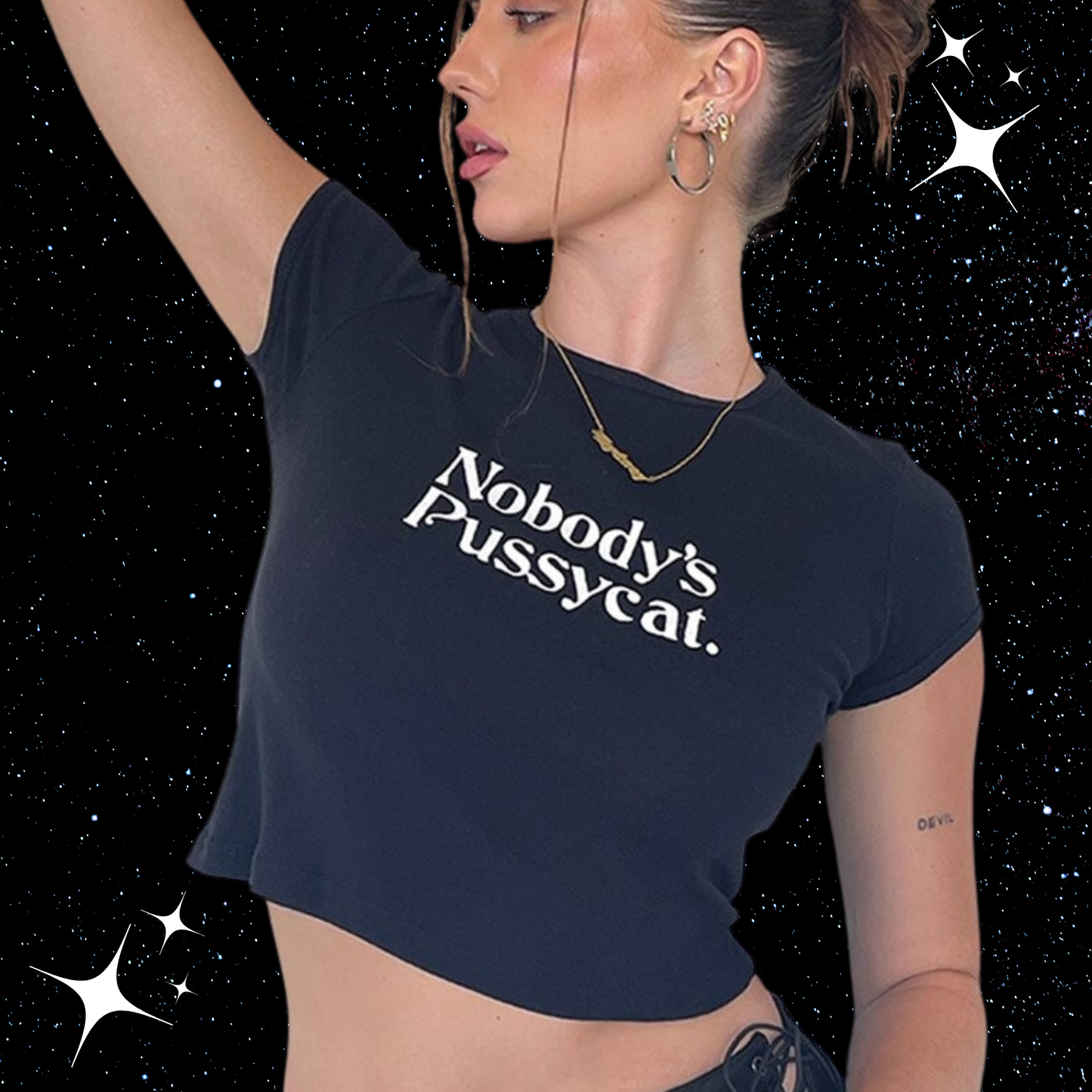 Nobody's Pussycat Crop Tee