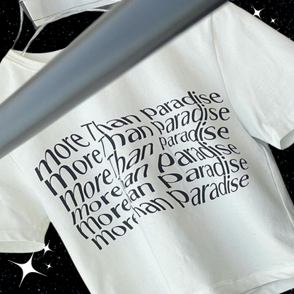 More Than Paradise Crop Tee White