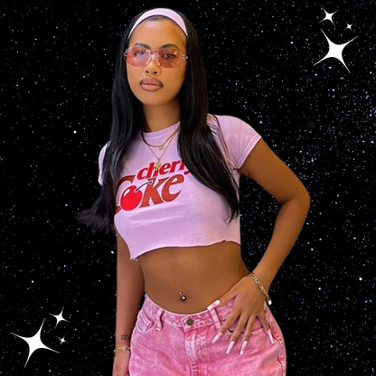 Cherry Coke Crop Tee