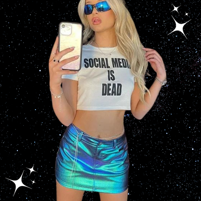 Social Media Is Dead Crop Tee