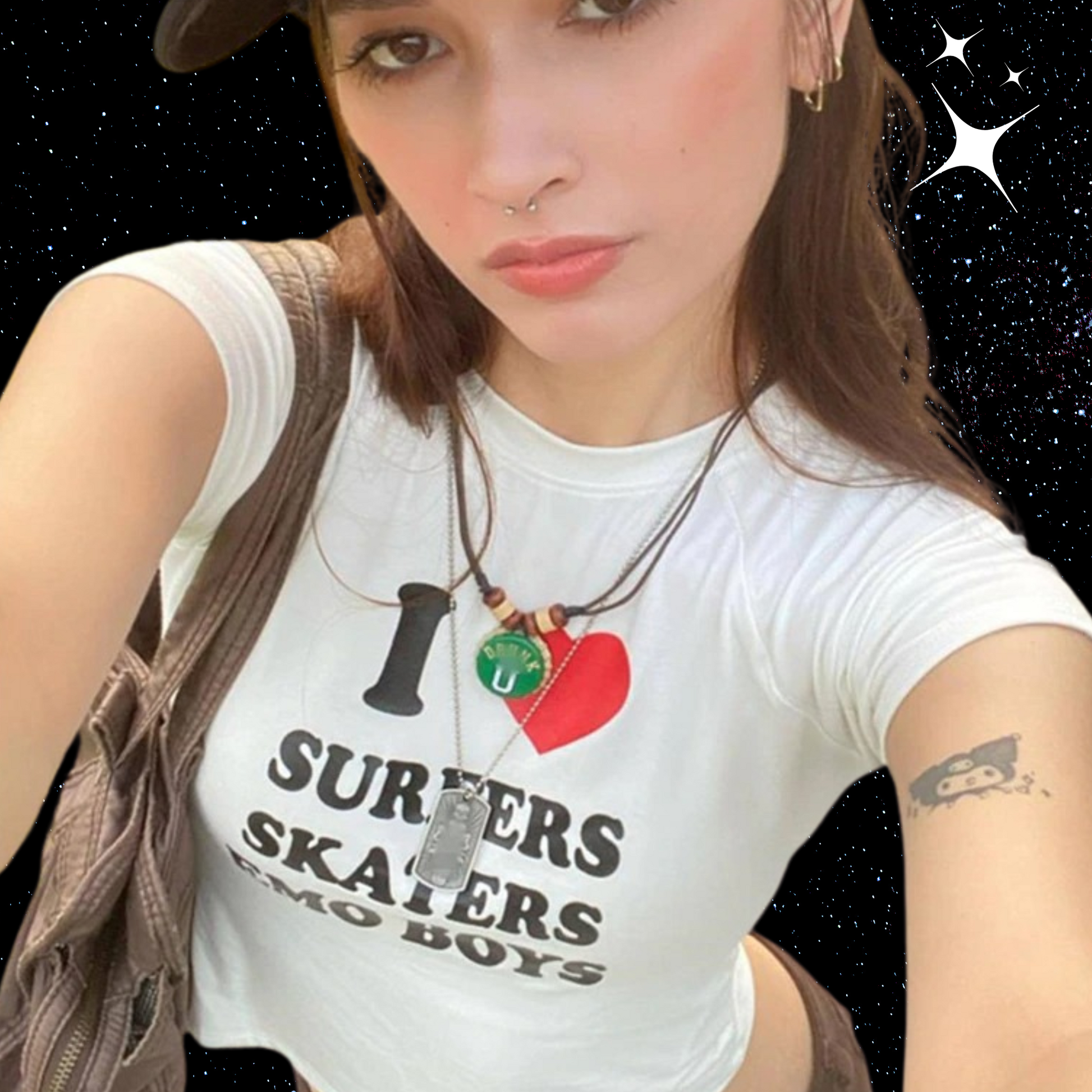 I Love Surfers Skaters Emo Boys Crop Tee