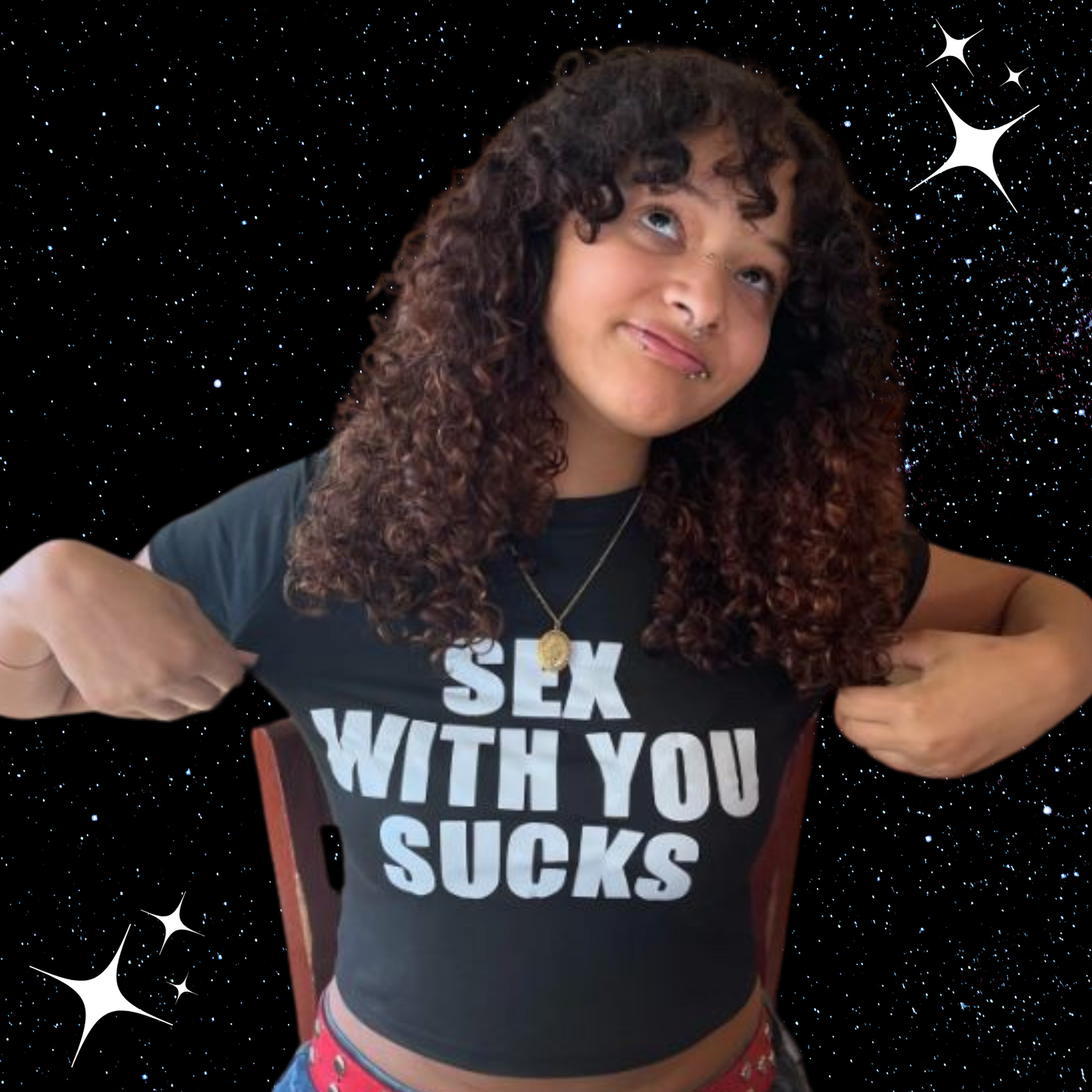 S*x With You Sucks Crop Tee