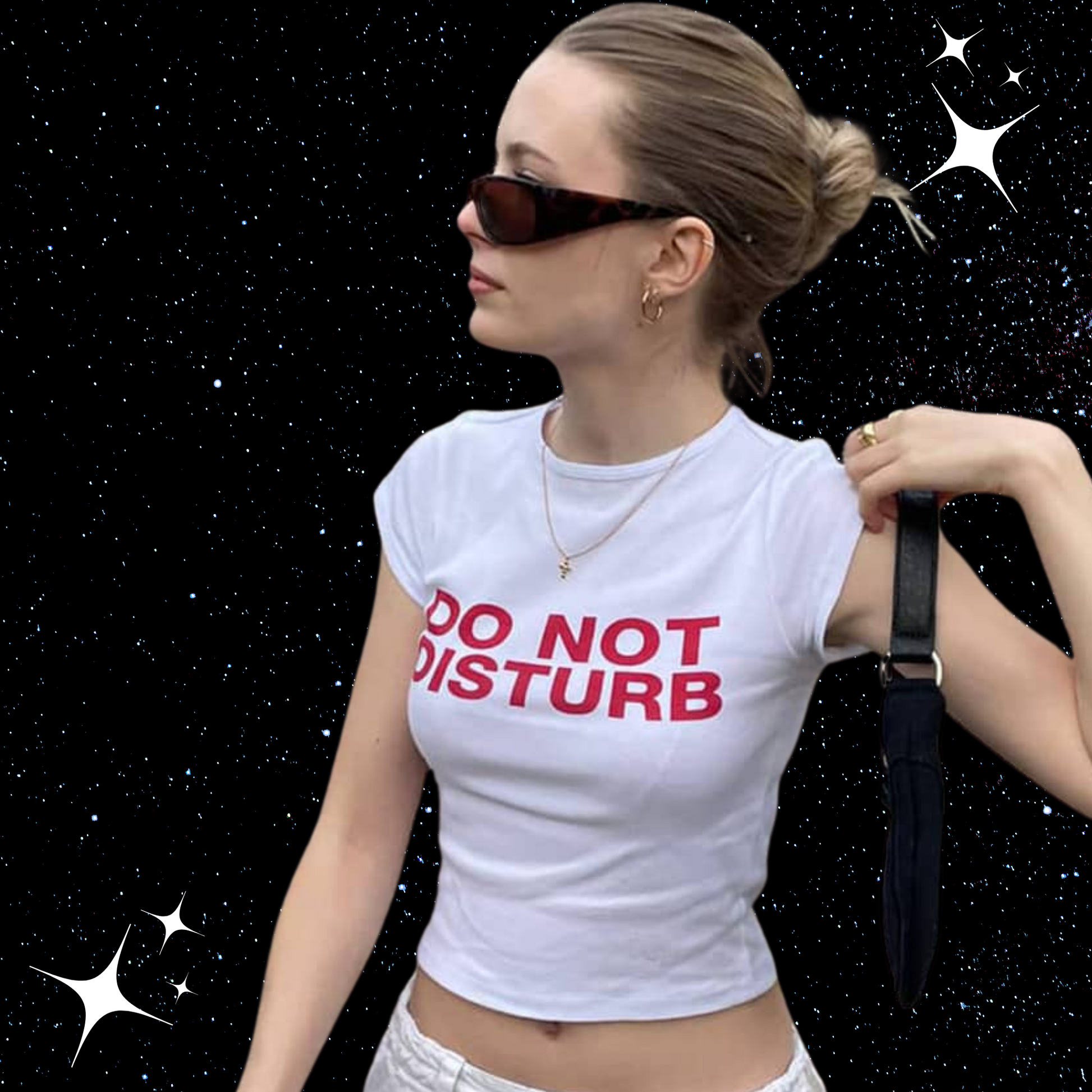 Do Not Disturb Slogan Crop T-shirt