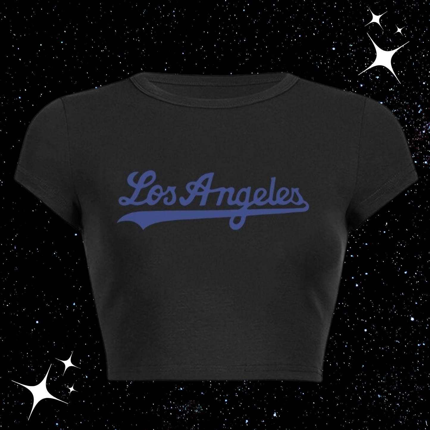 Los Angeles Crop Tee Black