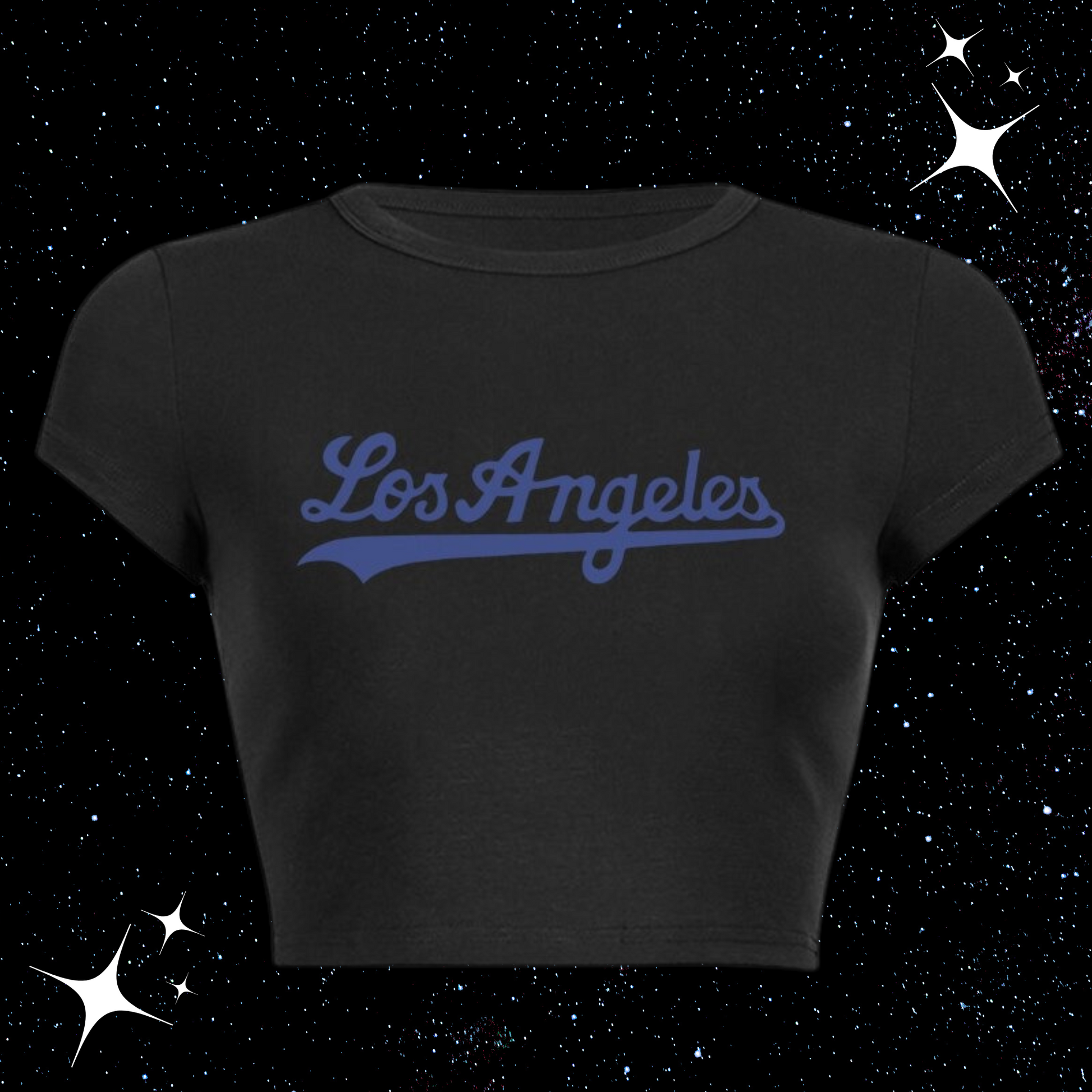 Los Angeles Crop Tee Black