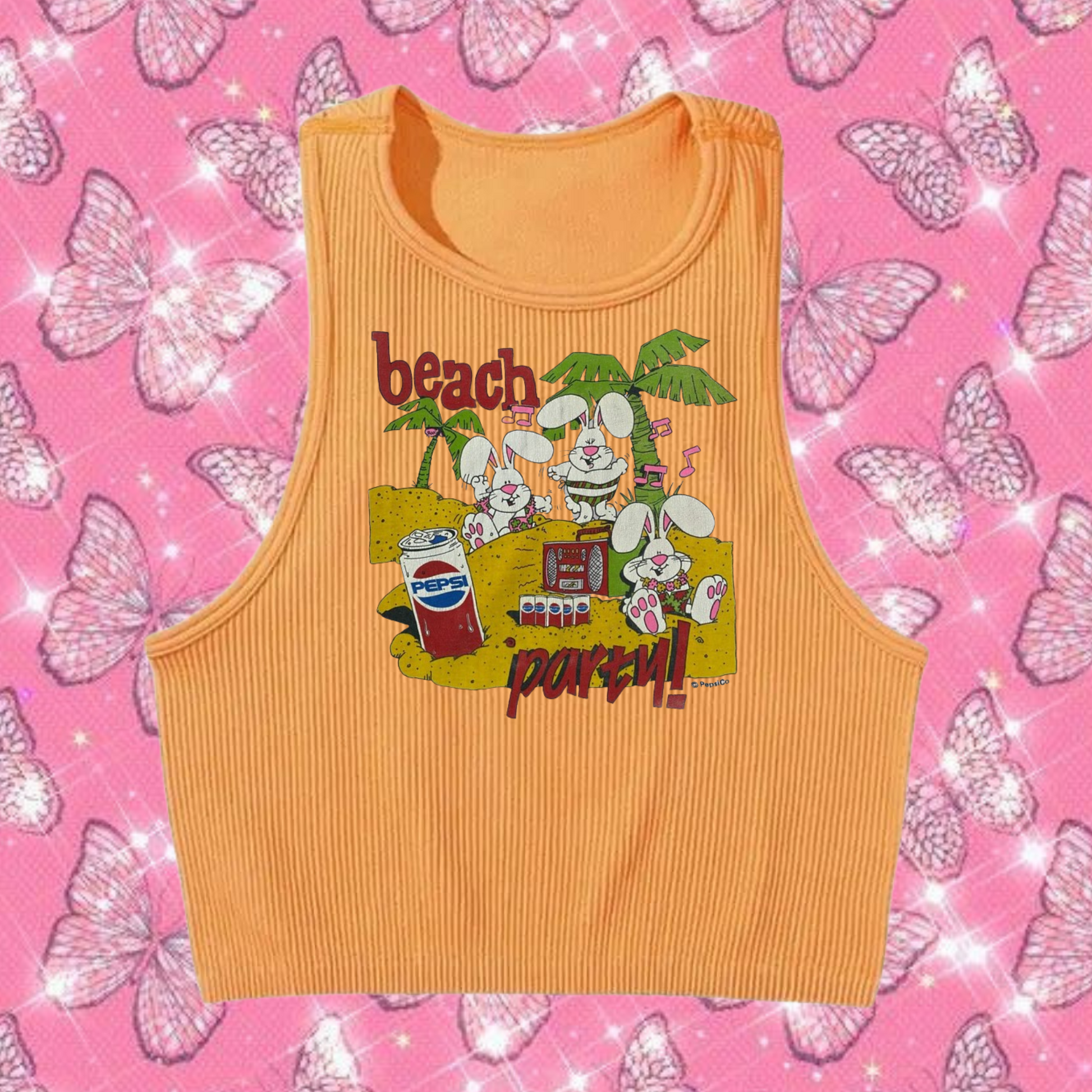 Beach Party Crop Tank Top Orange