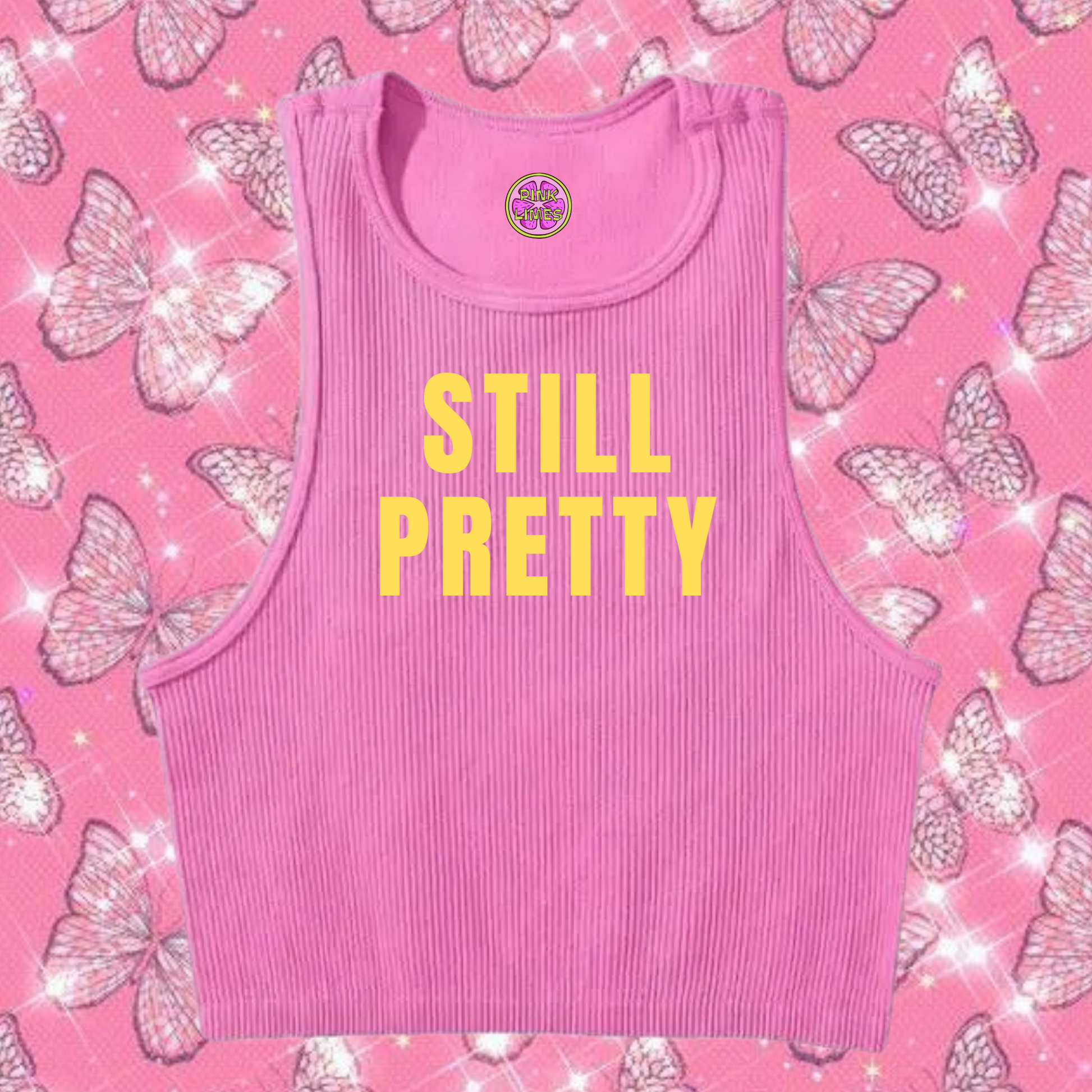 Still Pretty Crop Tank Top Pink