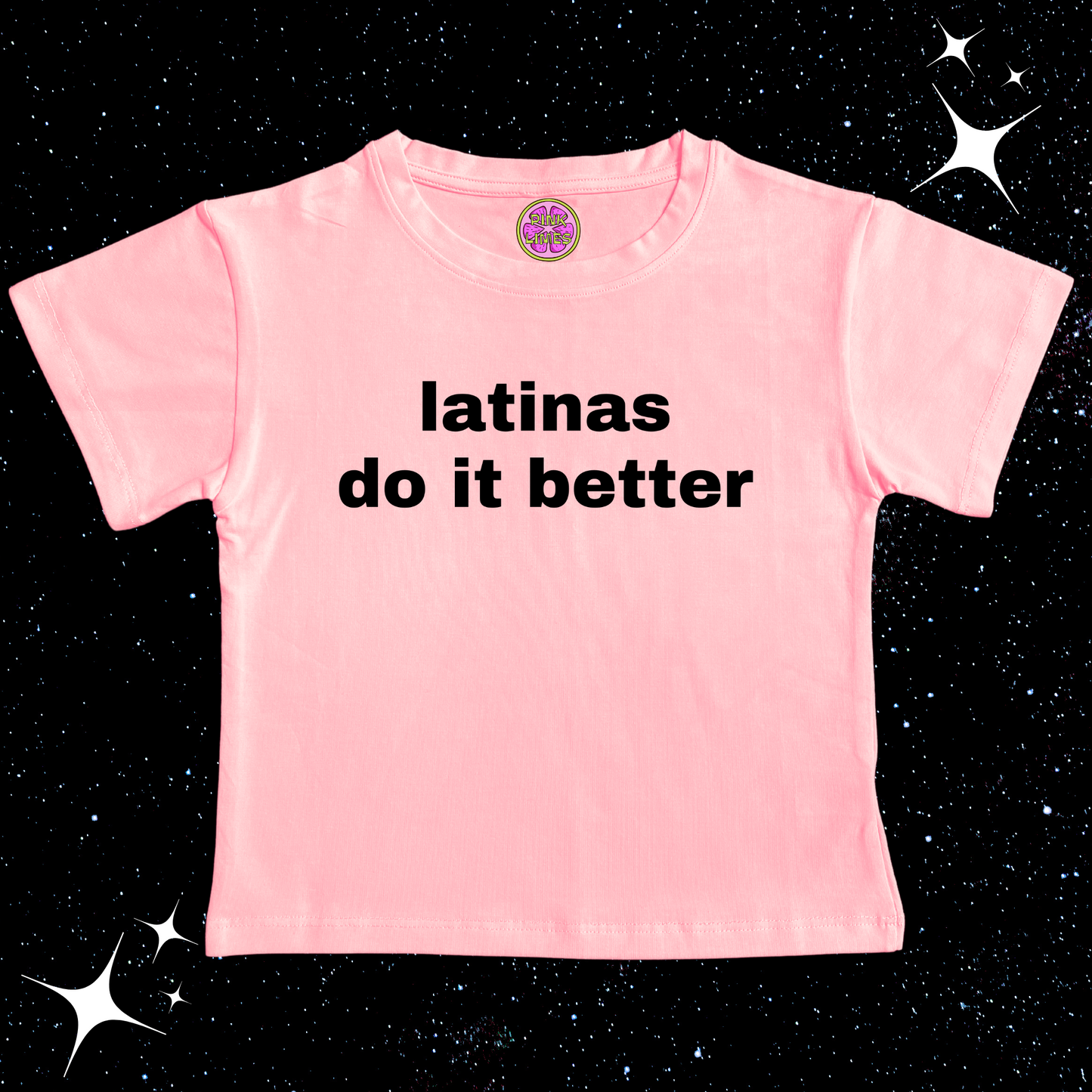 Latinas Do It Better Crop Tee Pink