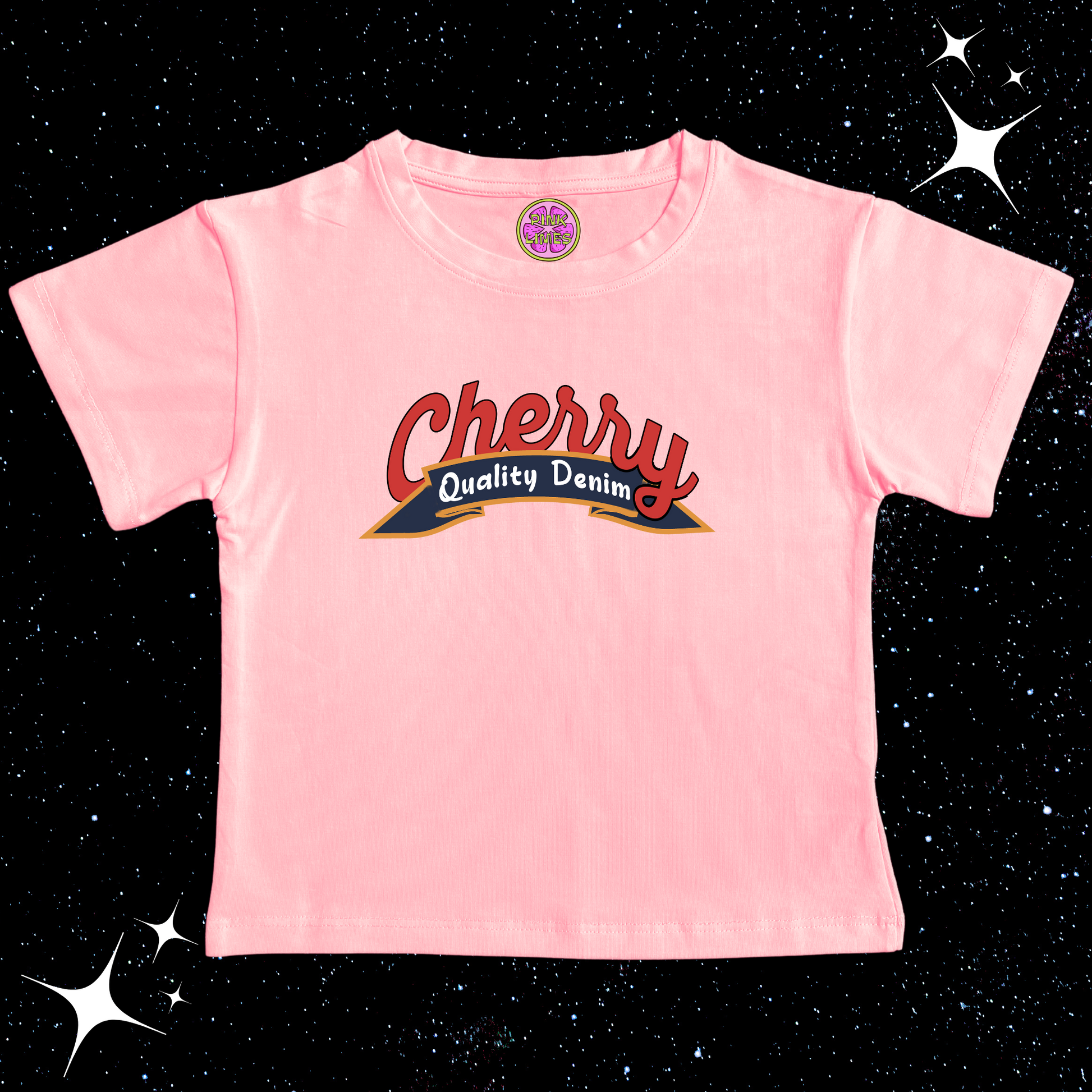 Cherry Crop Tee Pink