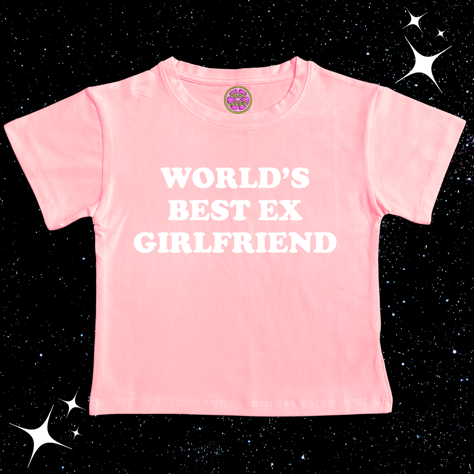 Worlds Best Ex Girlfriend Crop Tee Pink