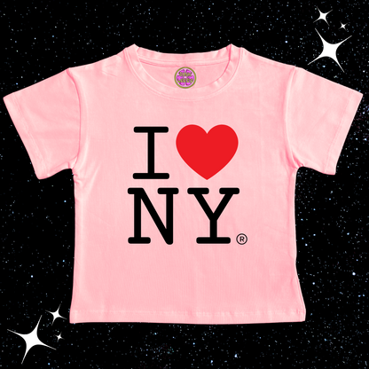 I Love NY Crop Tee Pink