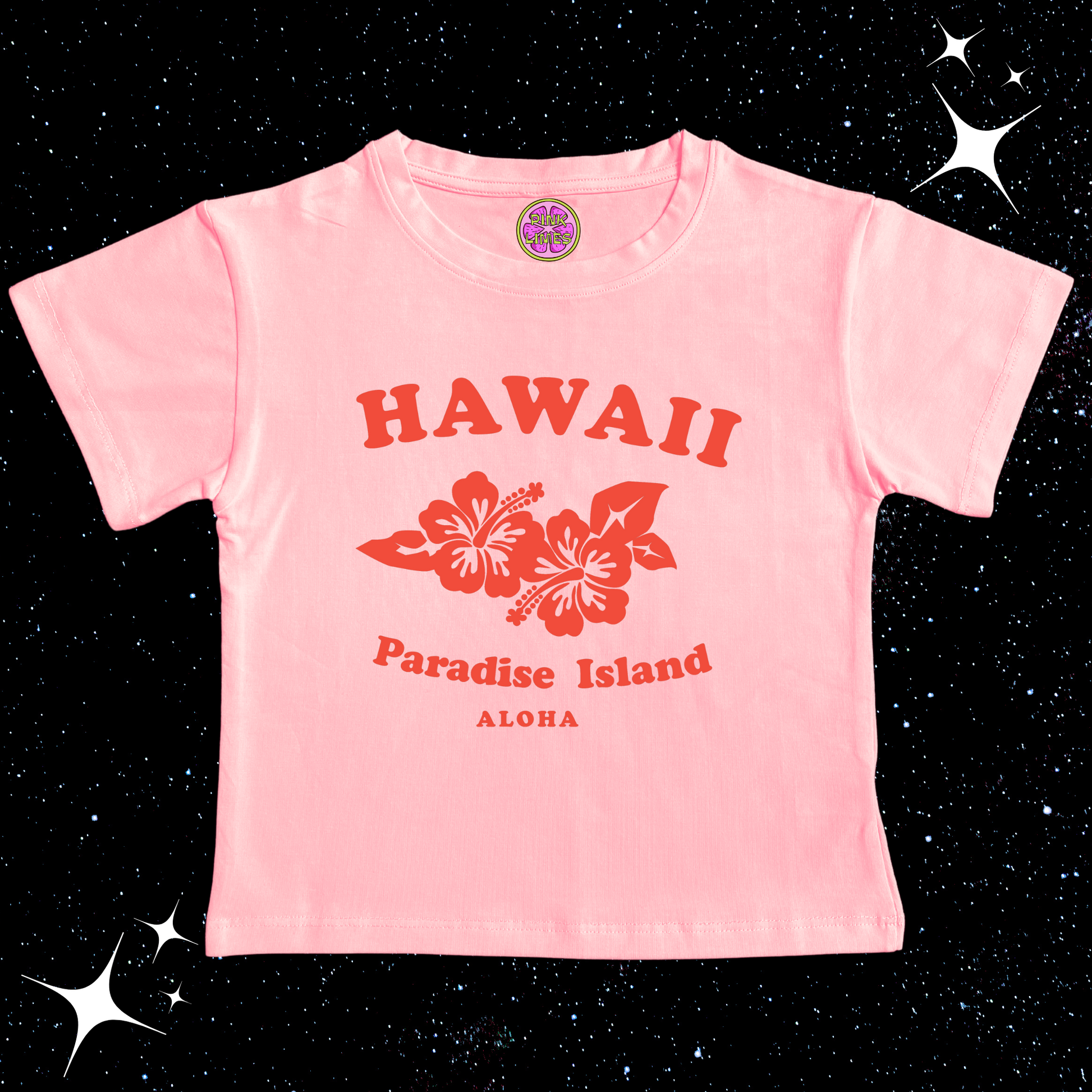 Hawaii Crop Tee Pink