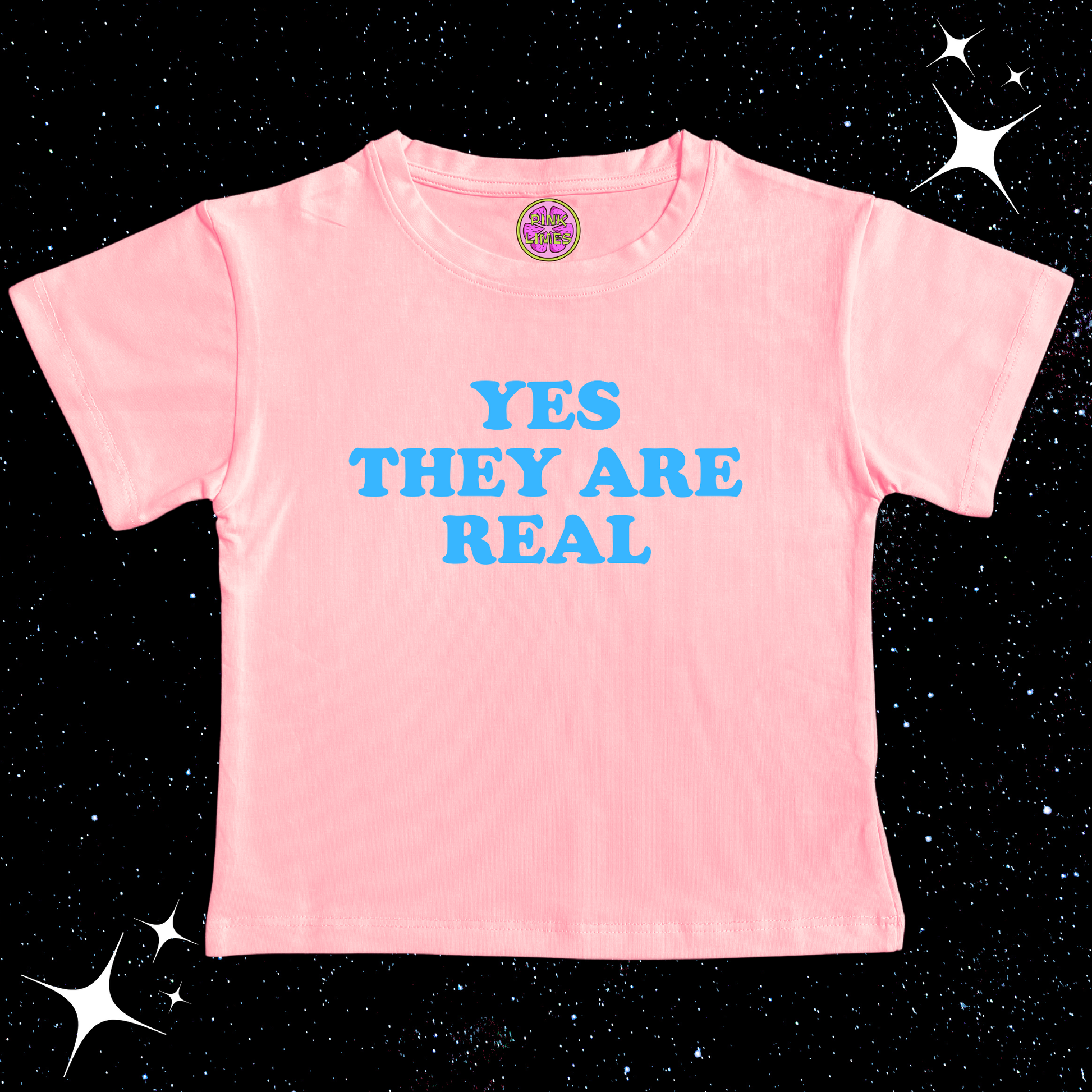 Yes They Are Real Crop Tee Pink