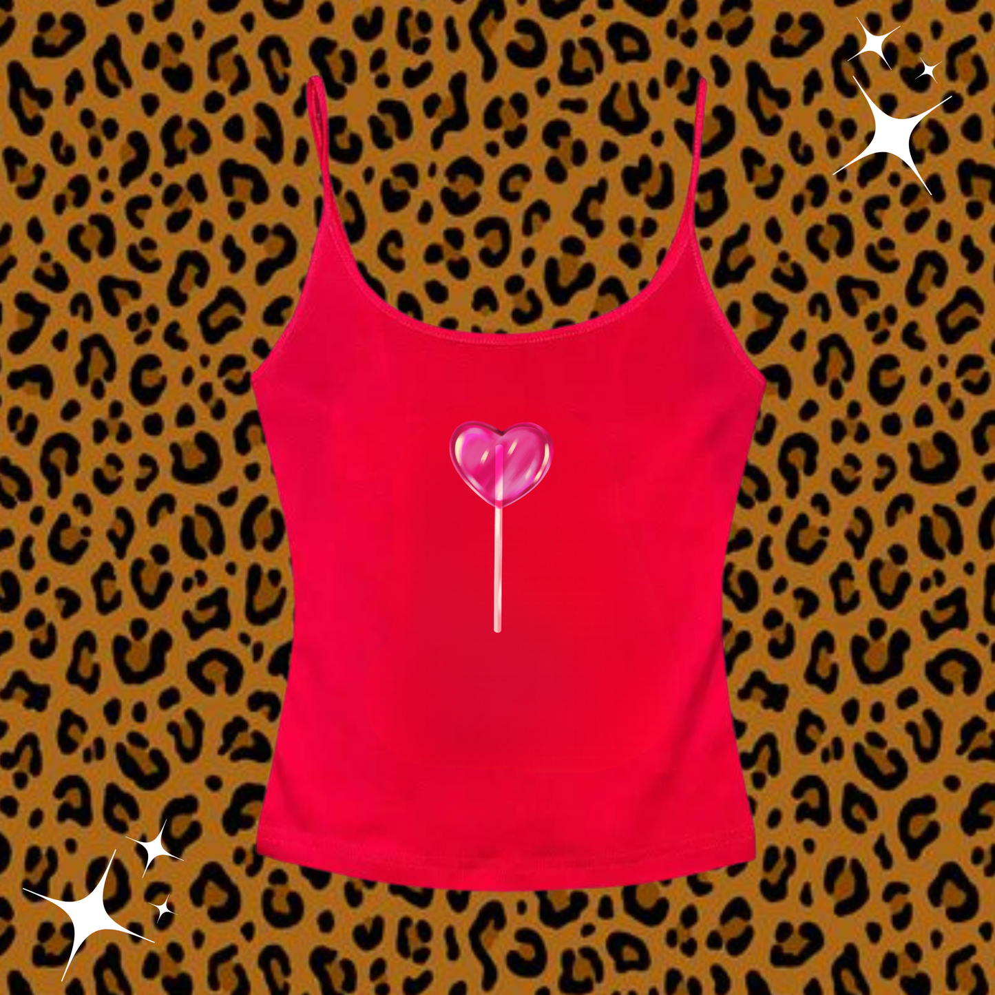 Heart Lollipop Camisole Top Red