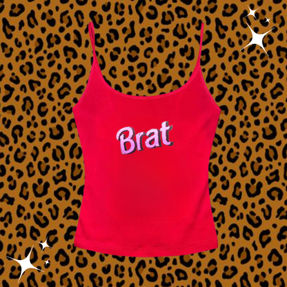 Brat Camisole Top Red