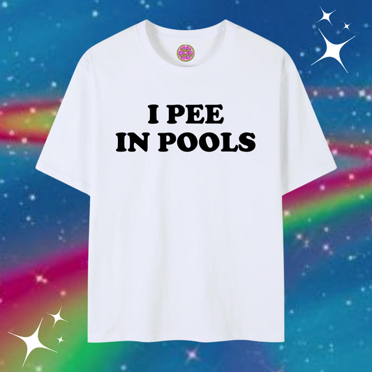 I Pee In Pools Baggy Tee White