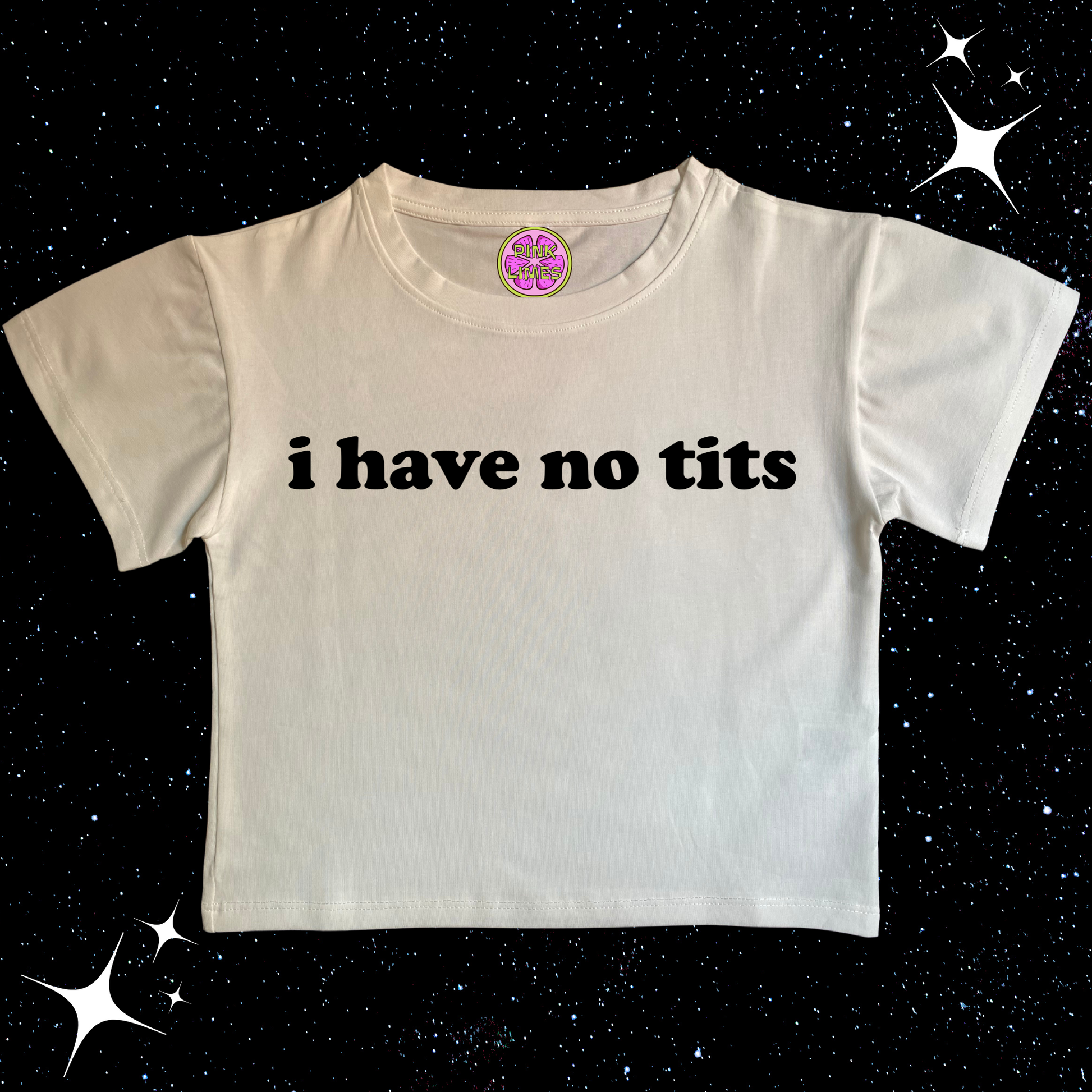 I Have No T*ts Crop Tee White