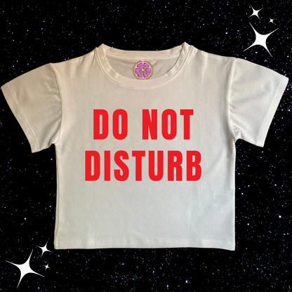 Do Not Disturb Slogan Crop T-shirt