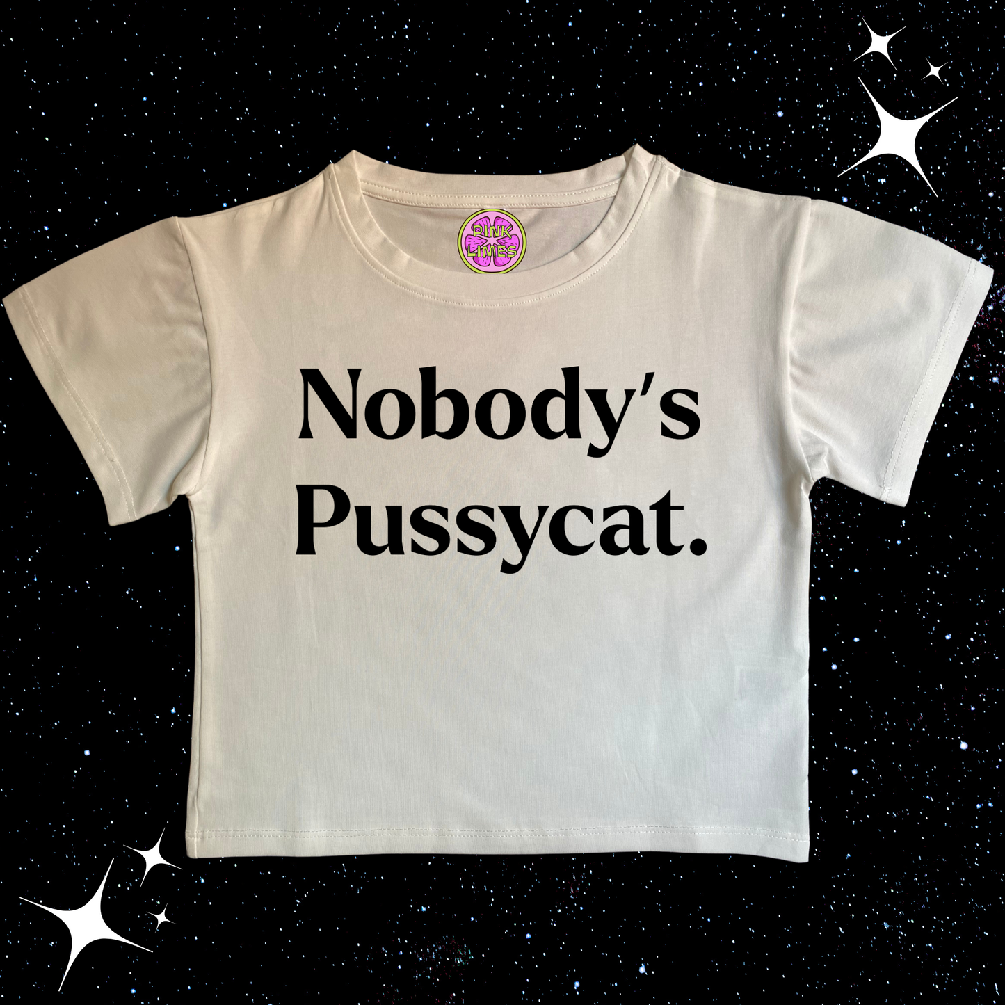 Nobody's Pussycat Crop Tee White