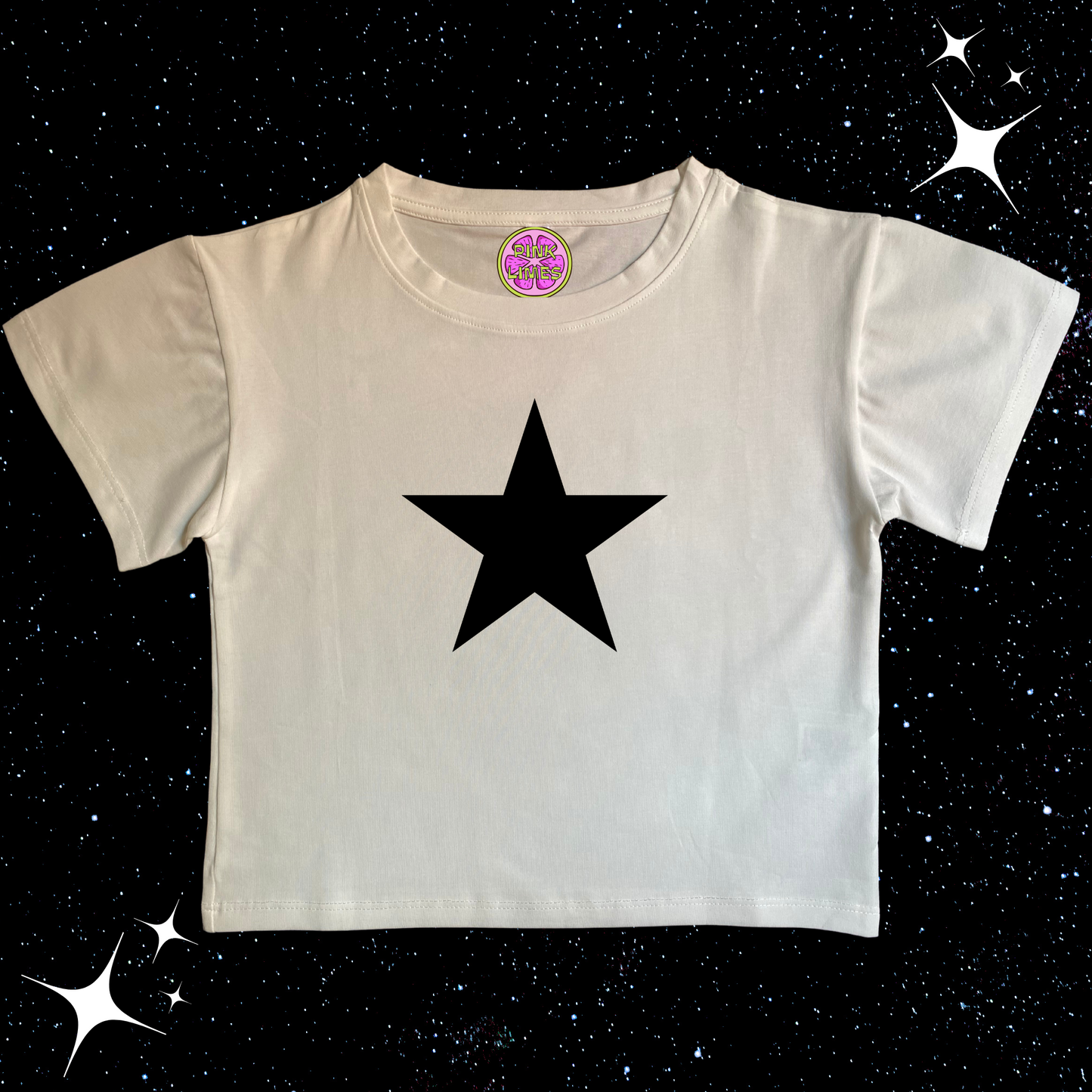 Black Star Crop Tee