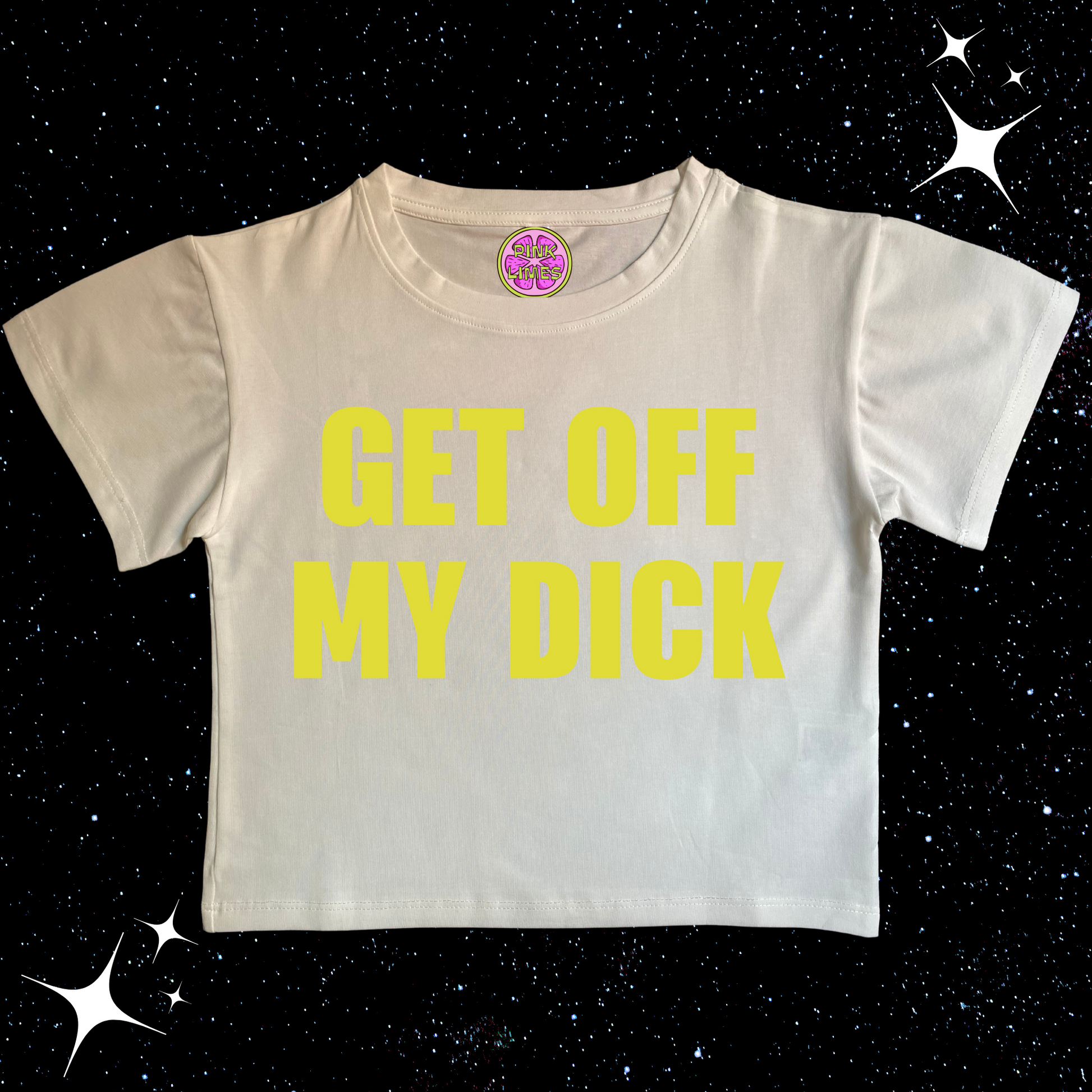 Get Off My D*ck Crop Tee White