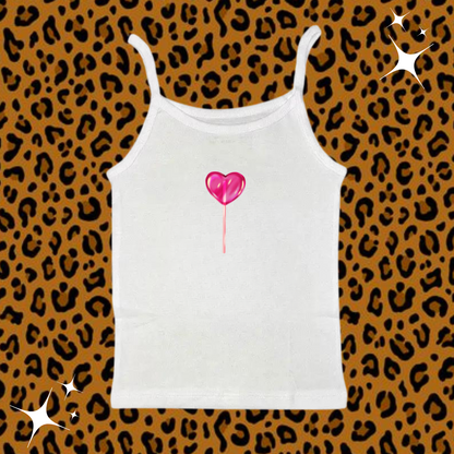 Heart Lollipop Camisole Top White