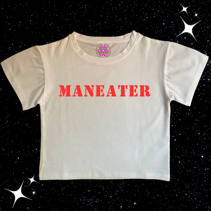 MANEATER Crop Tee White