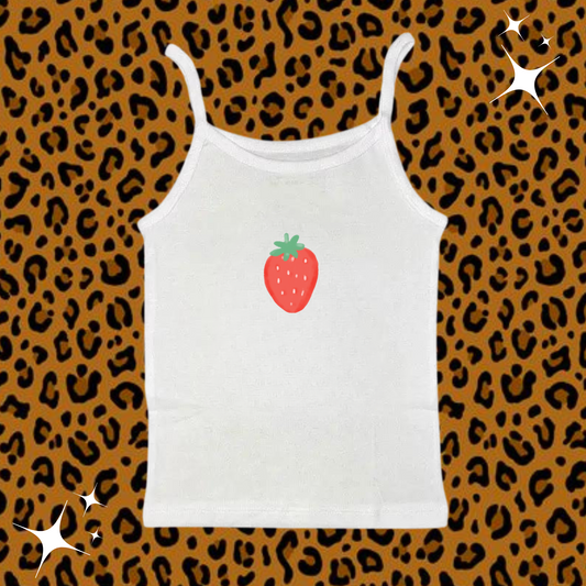 Strawberry Camisole Top White