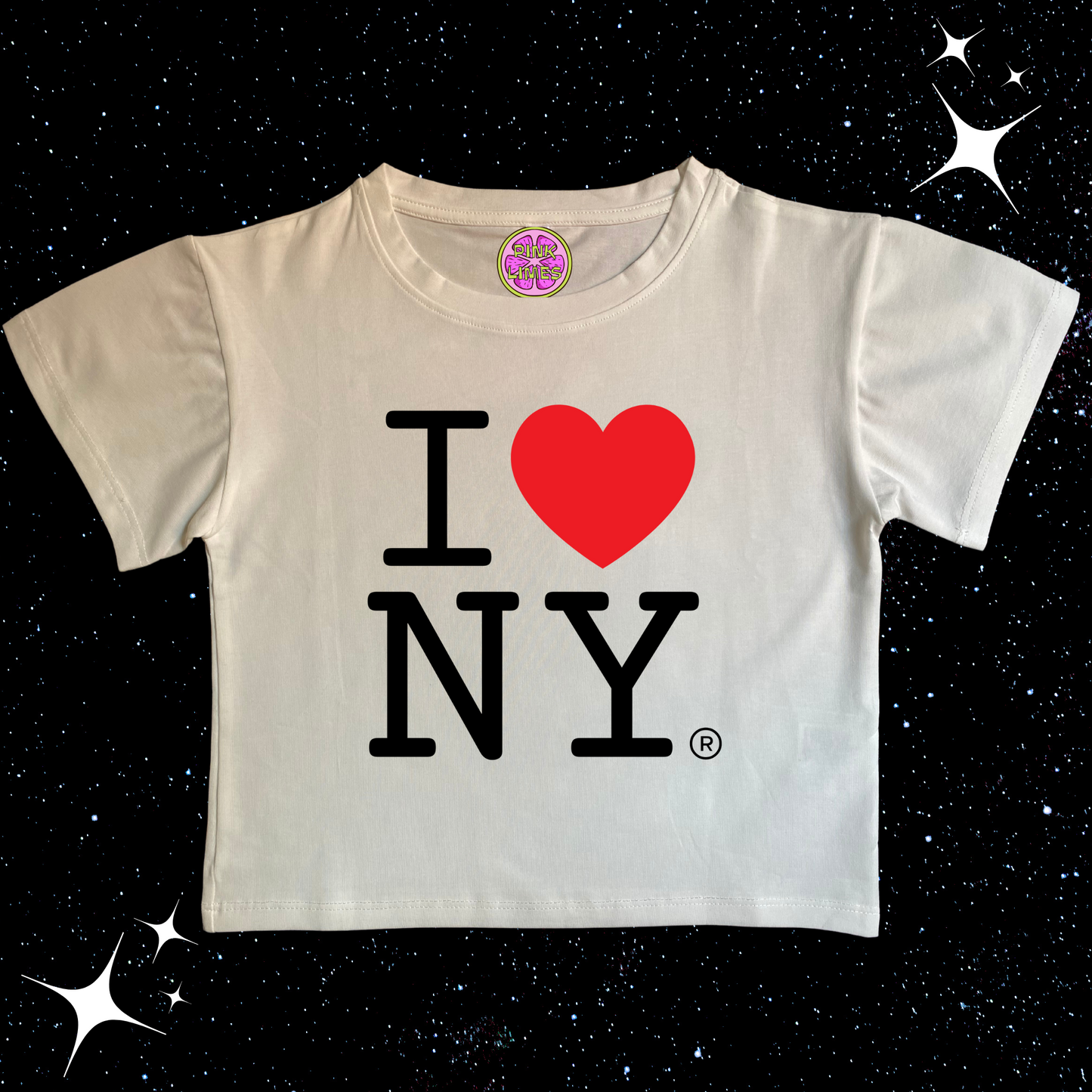 I Love NY Crop Tee White