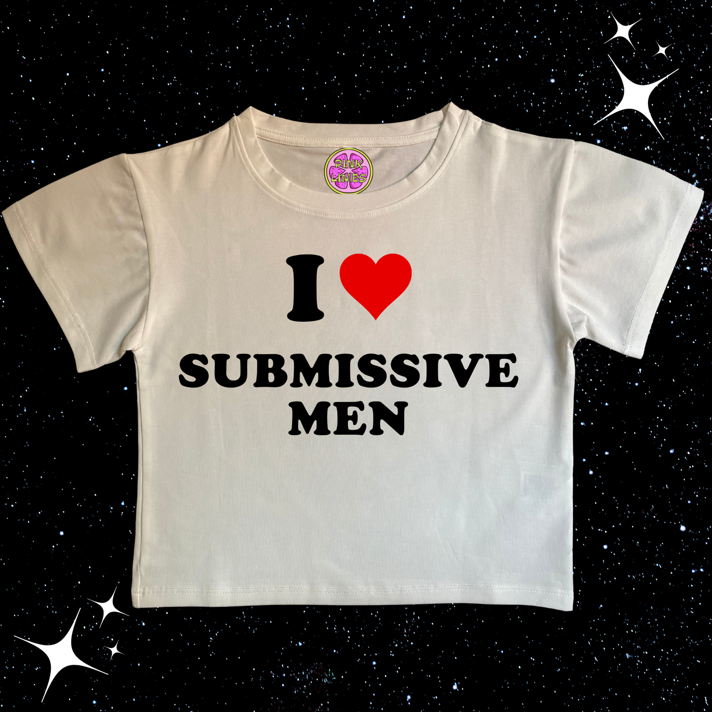 I Love Submissive Men Crop Tee White