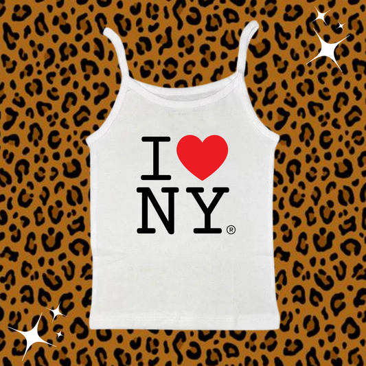 I Love NY Camisole Top White