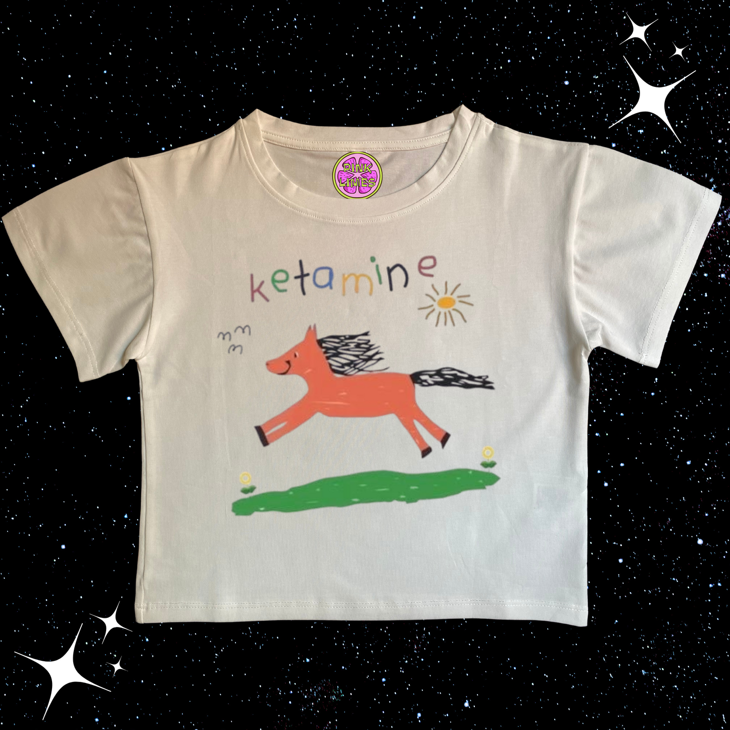 K*tamine Kids Drawing Crop Tee White