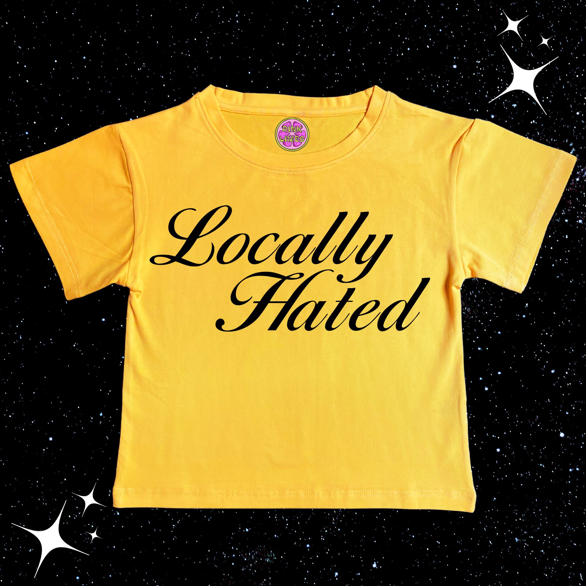 Locally Hated Crop Tee Yellow