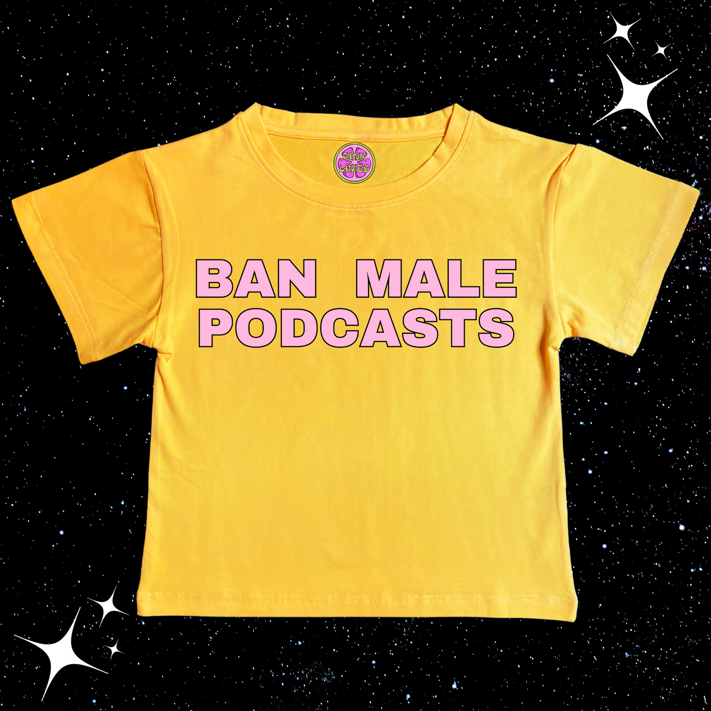 Ban Male Podcasts Crop Tee Yellow