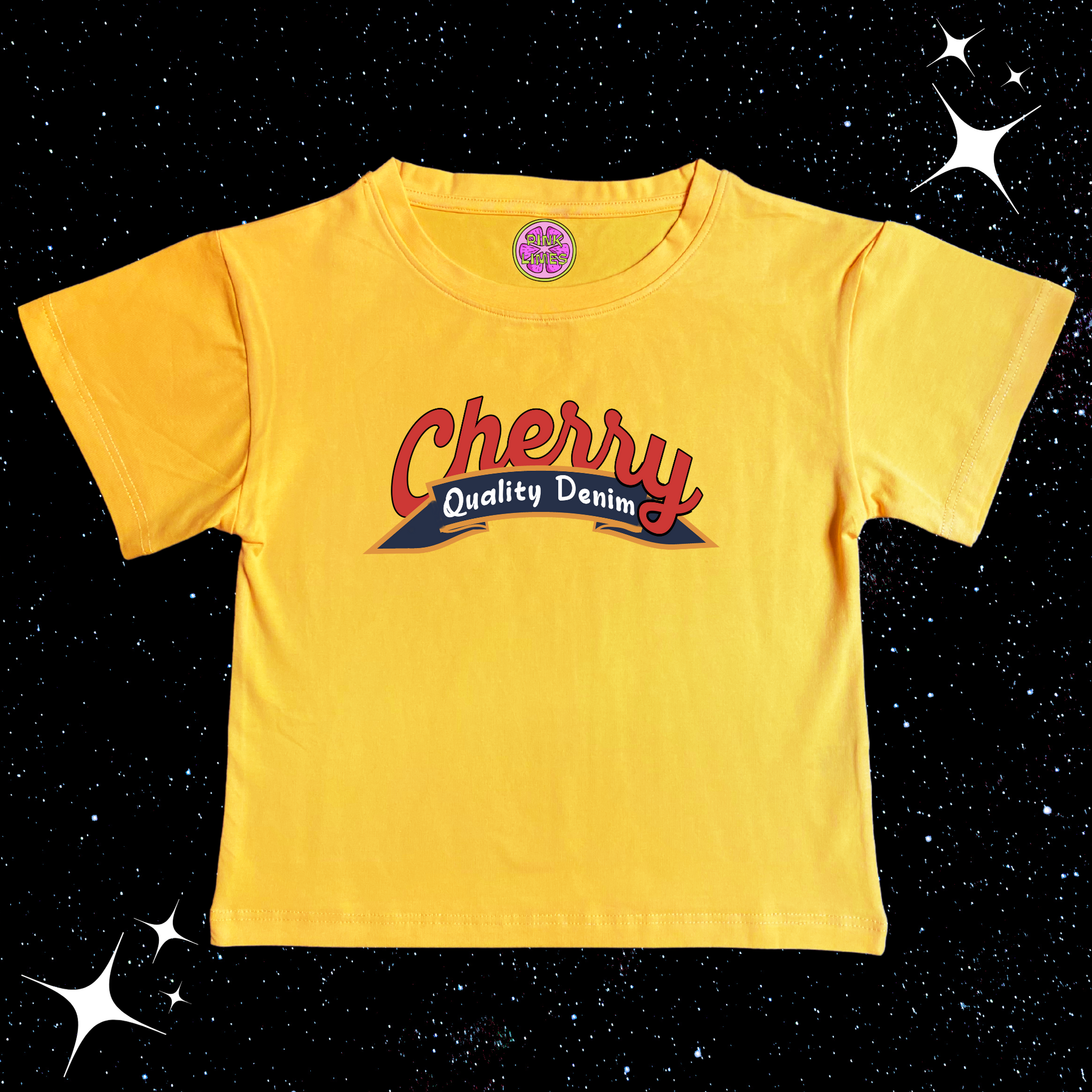 Cherry Crop Tee Yellow