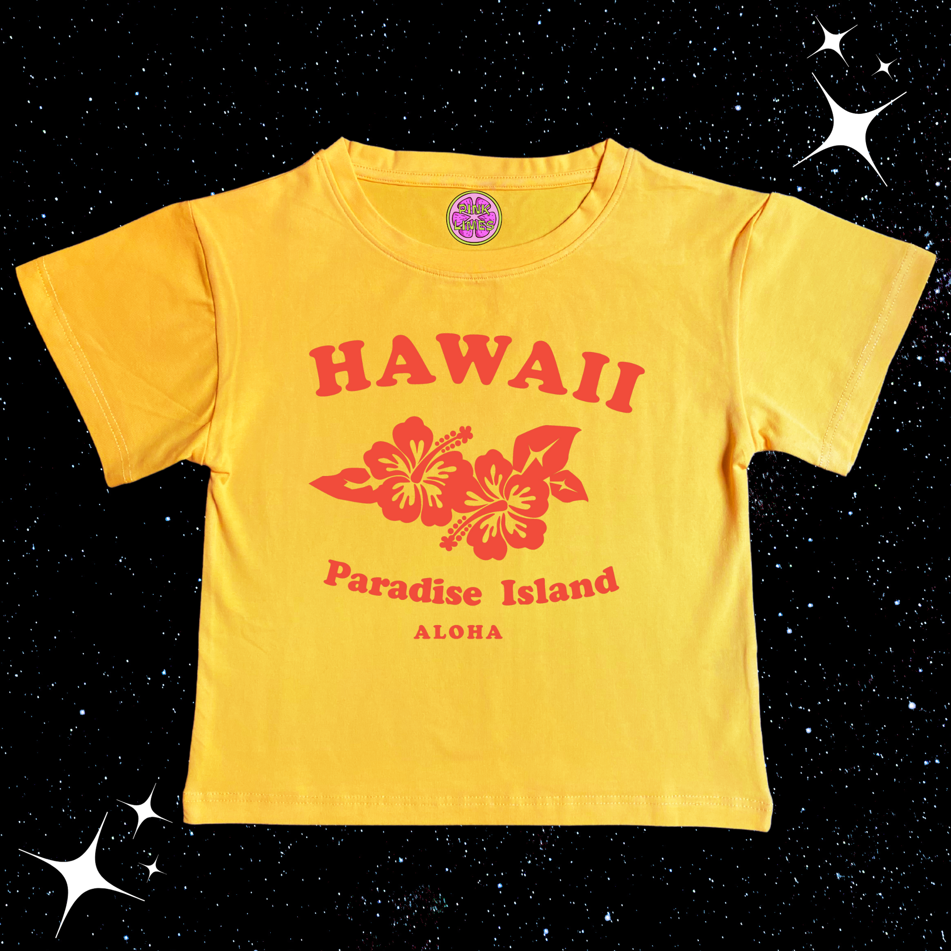 Hawaii Crop Tee Yellow