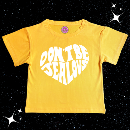 Don't Be Jealous Crop Tee Yellow