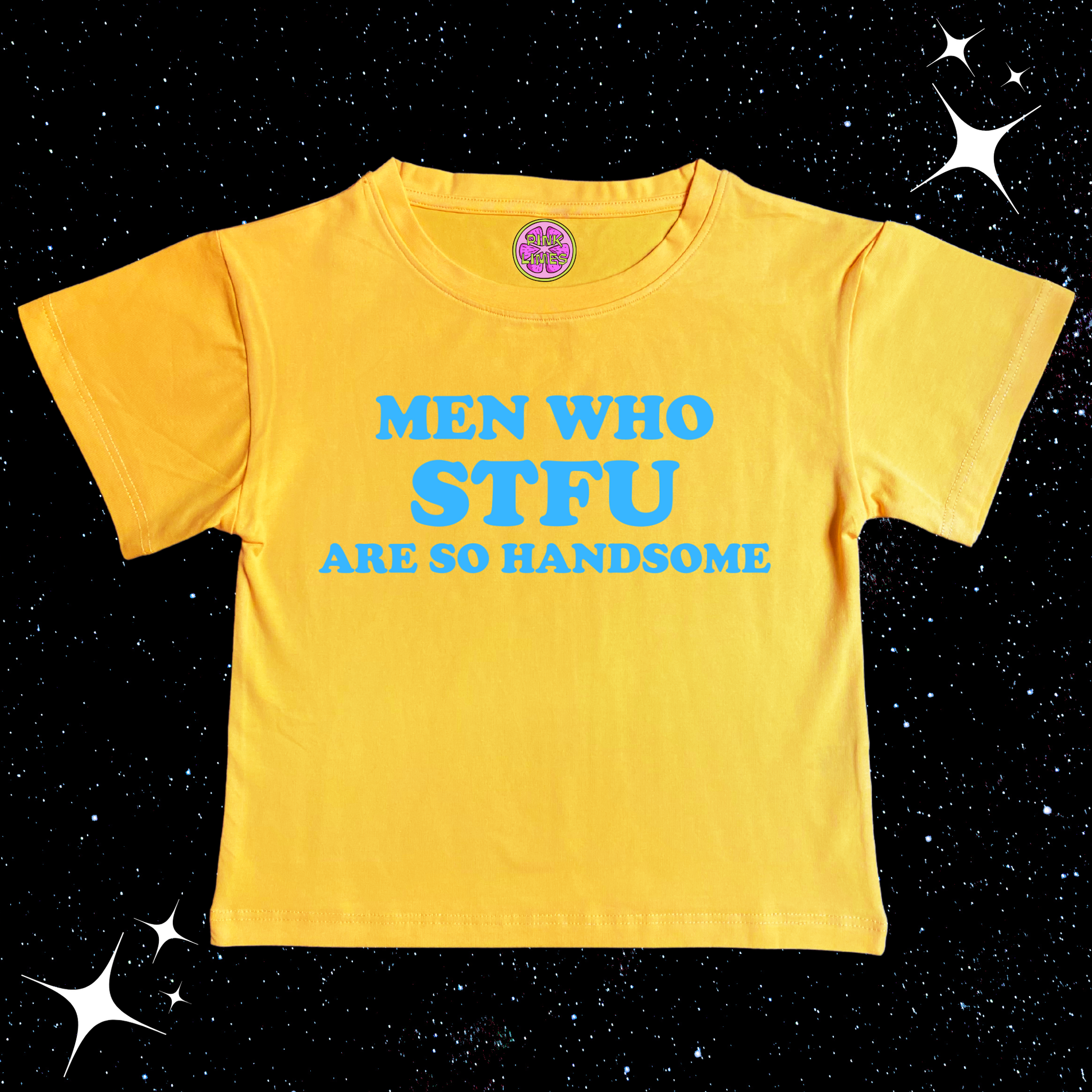 Men Who STFU Are So Handsome Crop Tee Yellow