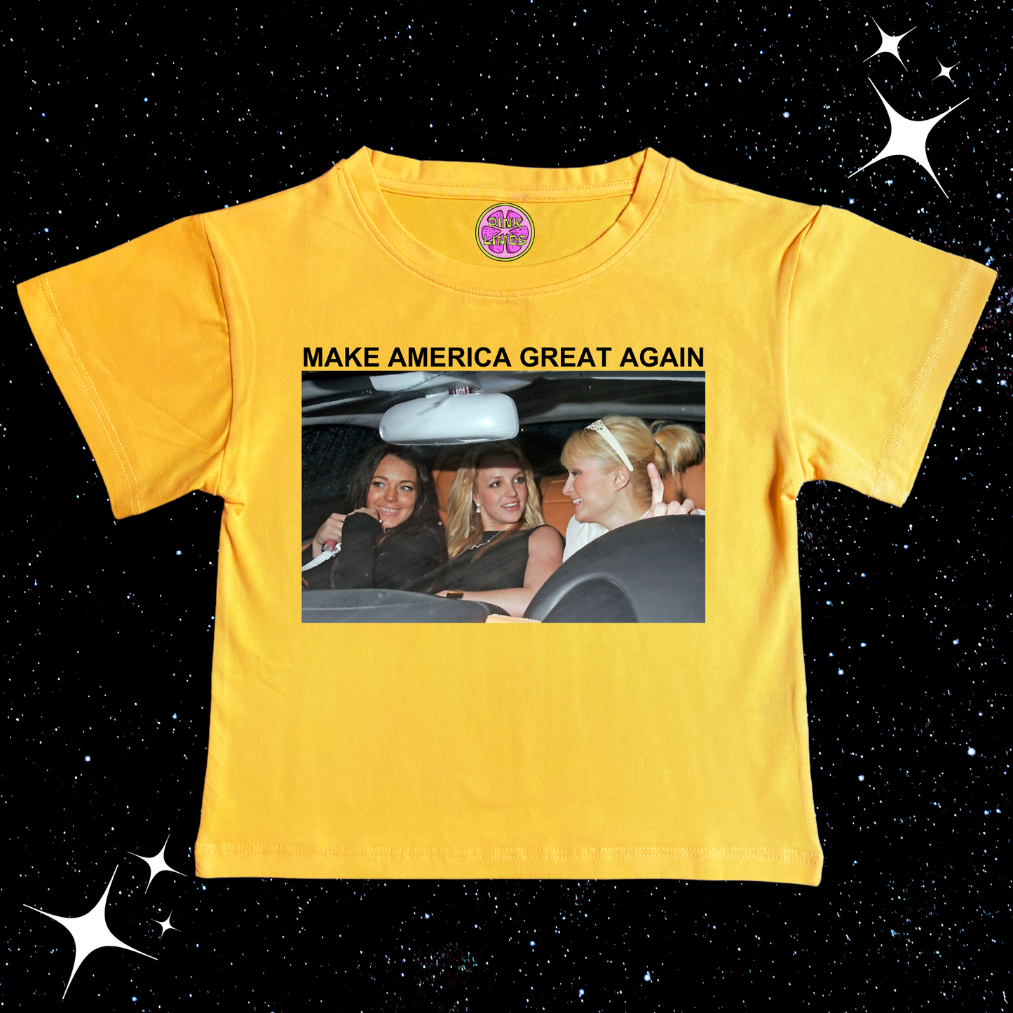 Make America Great Again Crop Tee Yellow